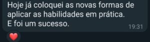 Relato de aluna sobre novas formas de prática